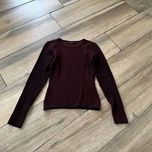 New RVN red & black striped long sleeve top sz small